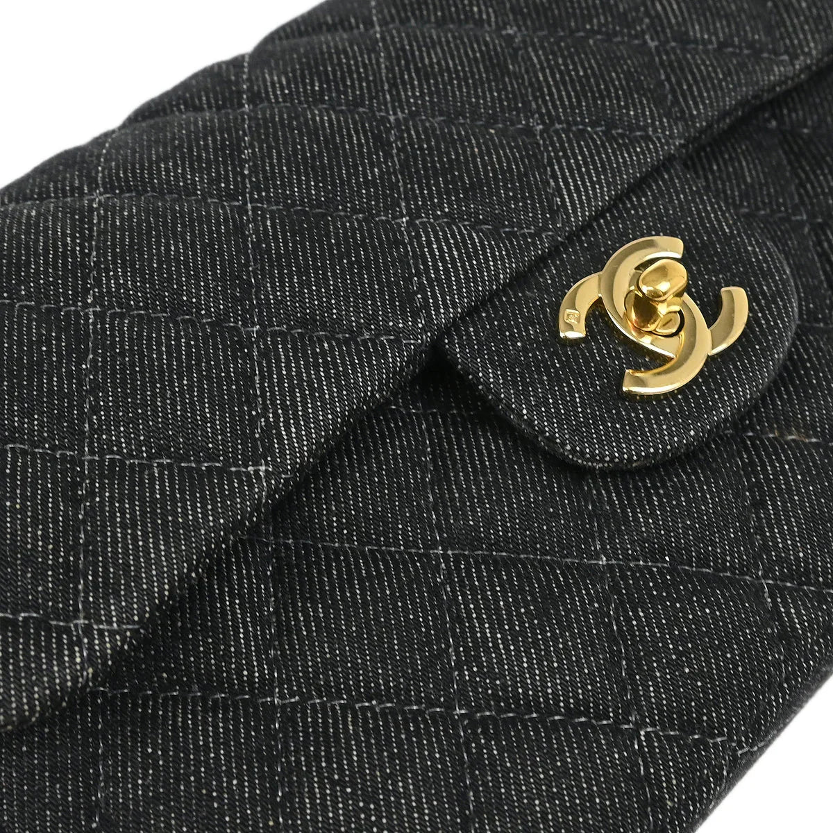Chanel 1997-1999 Indigo Denim Small Classic Double Flap Shoulder Bag