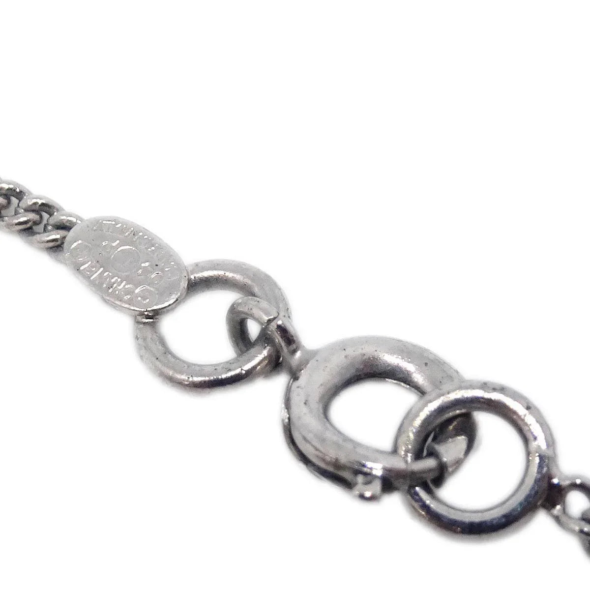 Chanel Heart Silver Chain Necklace 04P