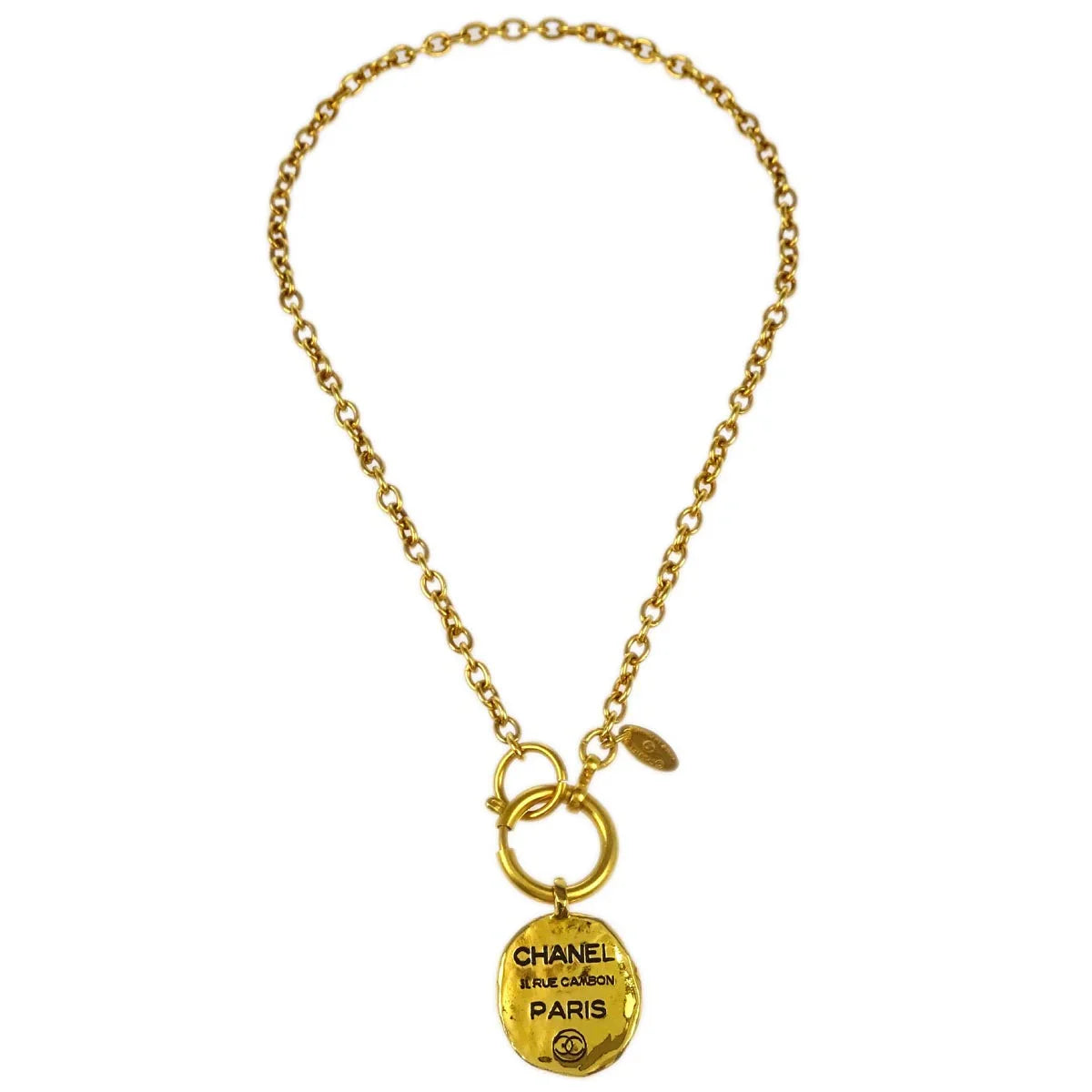 Chanel Chain Pendant Necklace Gold