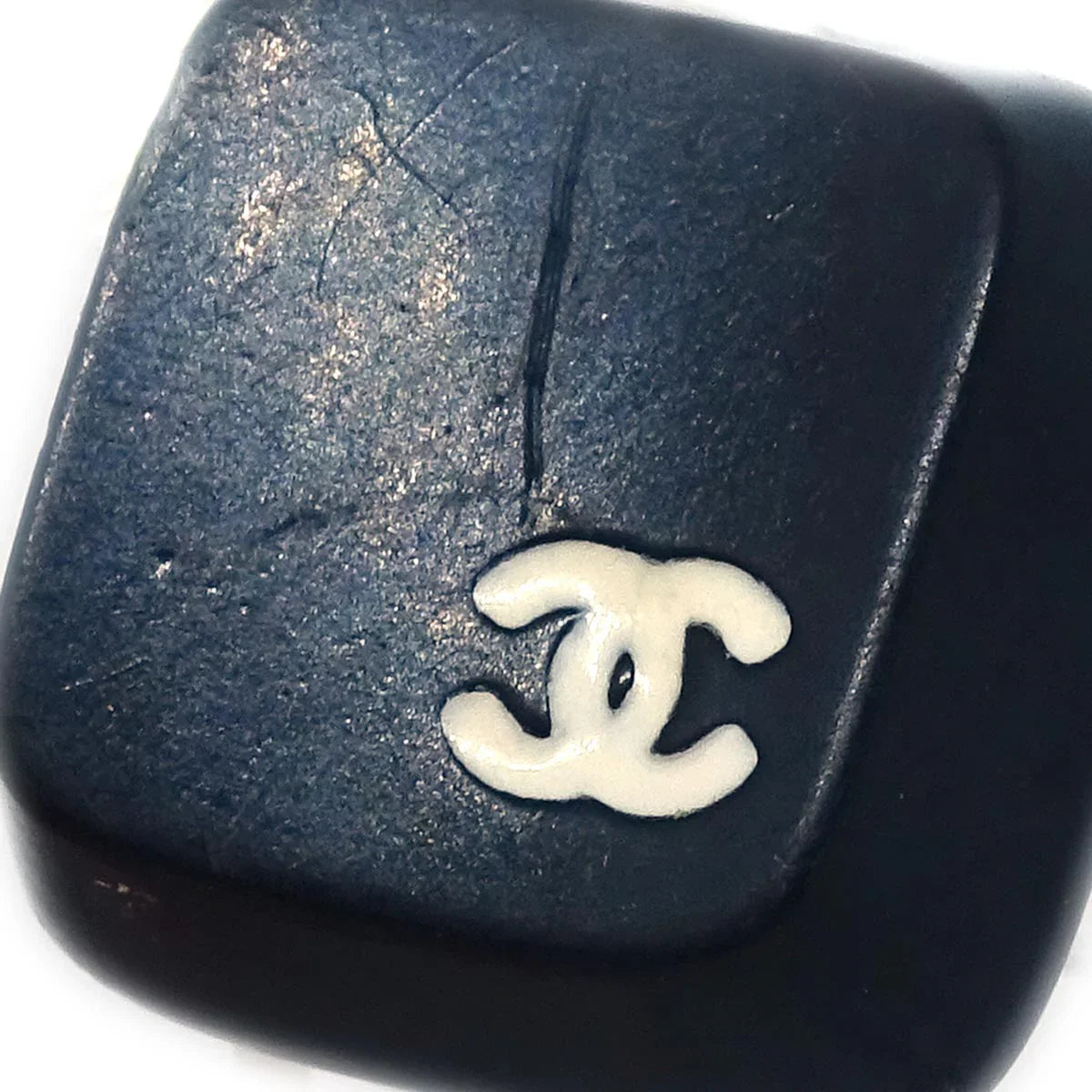 Chanel Square Earrings Clip-On Black 00T