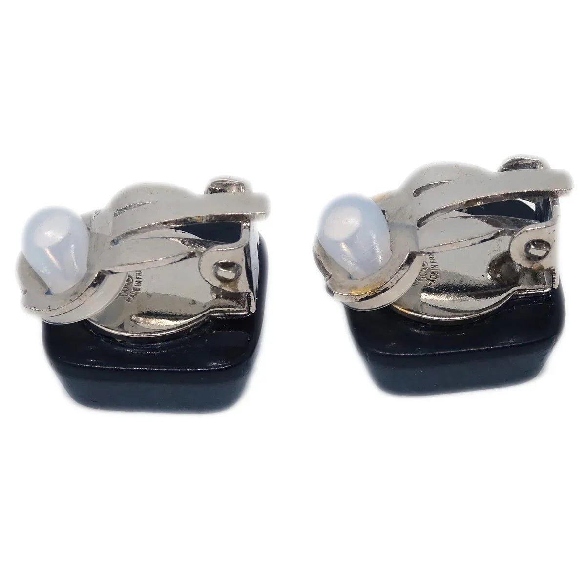 Chanel Square Earrings Clip-On Black 00T