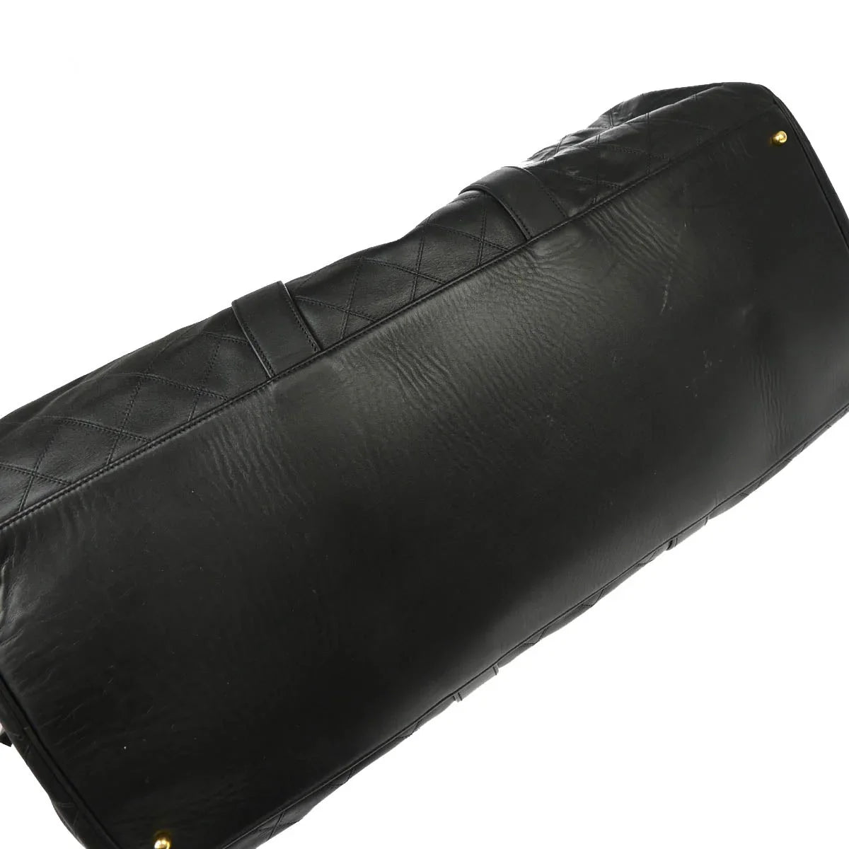 Chanel 1991-1994 Black Lambskin Bicolore 2way Duffle Handbag