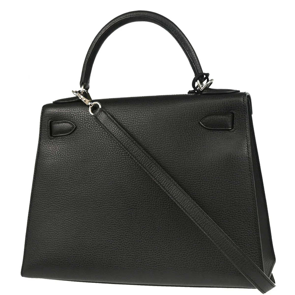 Hermes 2006 Black Togo Kelly 28 Sellier 2way Shoulder Handbag