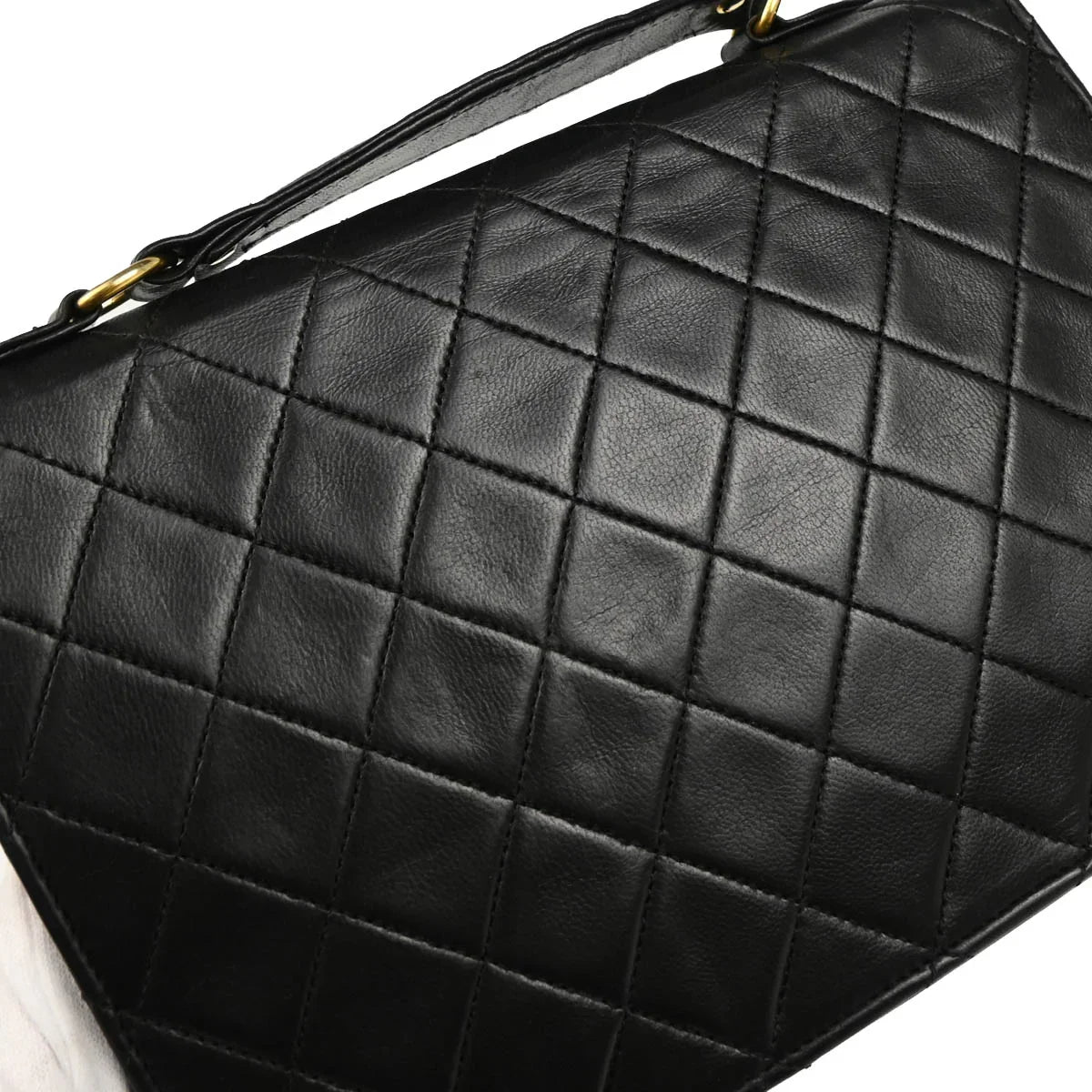 Chanel 1986-1988 Black Lambskin 2way Shoulder Handbag