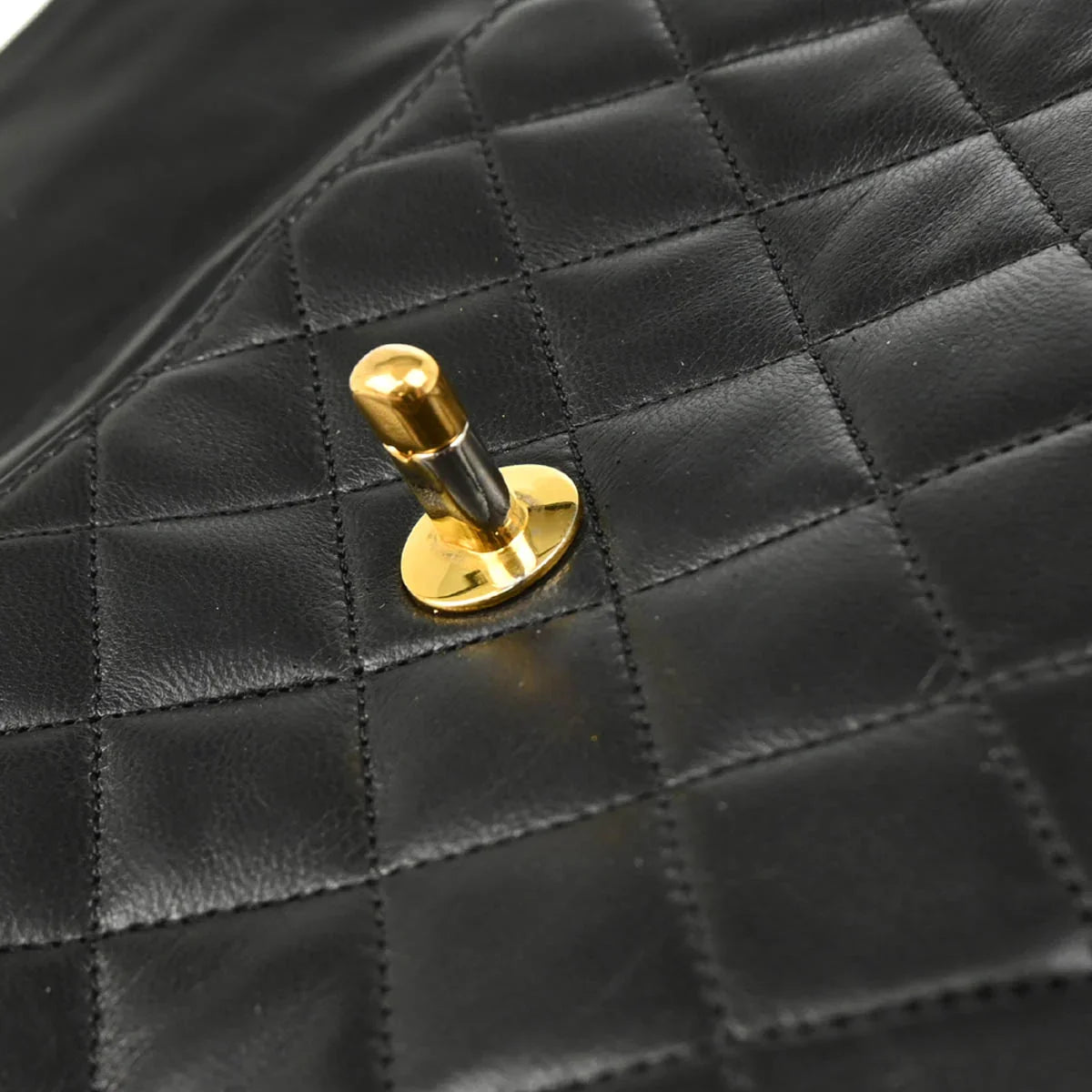 Chanel 1986-1988 Black Lambskin 2way Shoulder Handbag