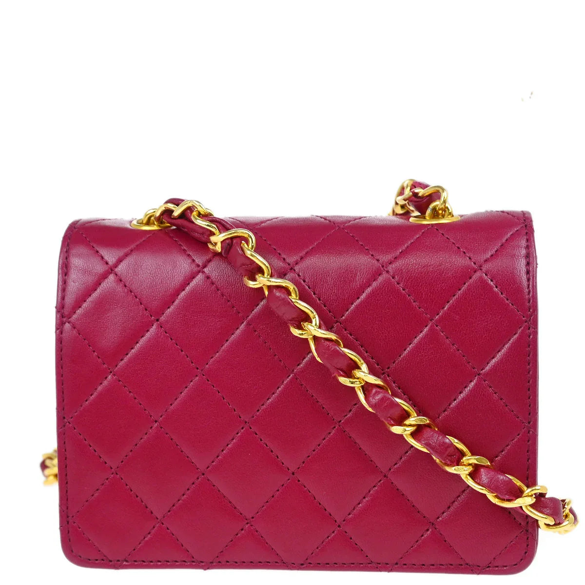 Chanel 1989-1991 Purple Lambskin Single Flap Shoulder Bag