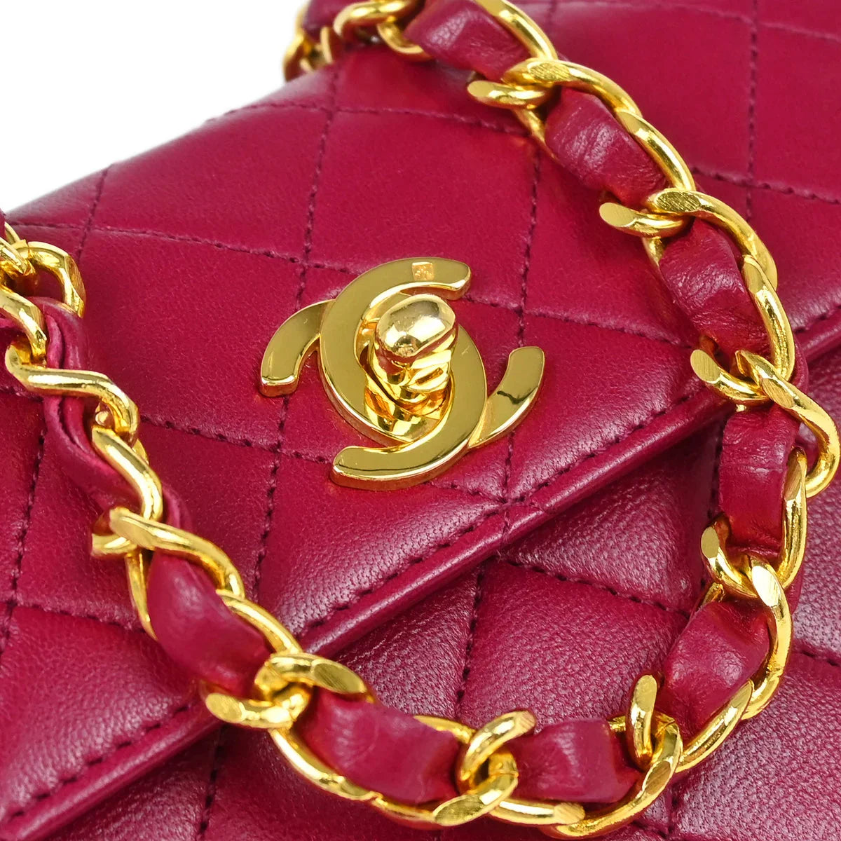 Chanel 1989-1991 Purple Lambskin Single Flap Shoulder Bag