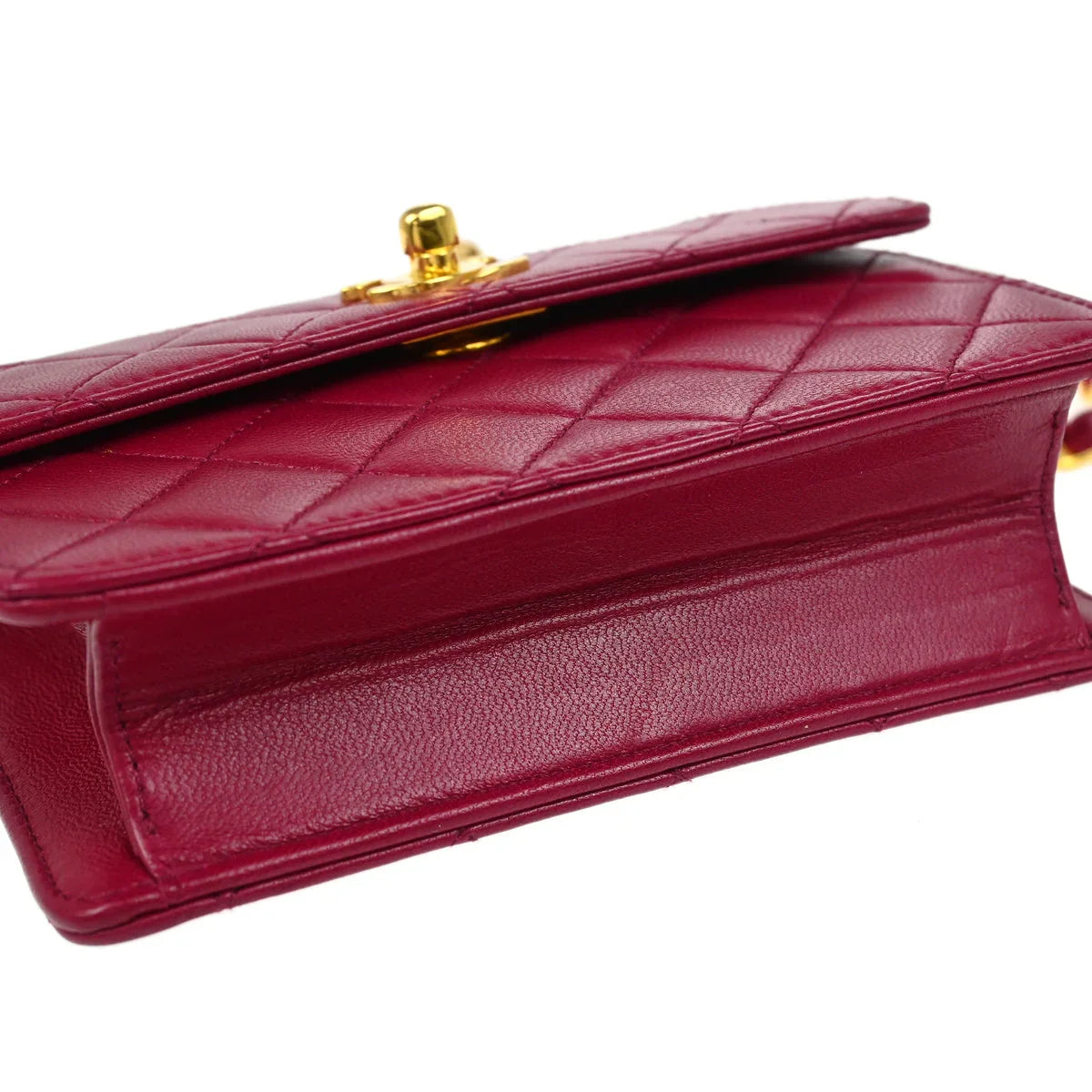 Chanel 1989-1991 Purple Lambskin Single Flap Shoulder Bag