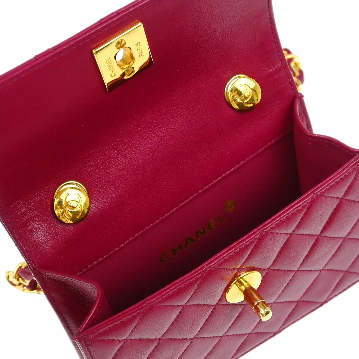 Chanel 1989-1991 Purple Lambskin Single Flap Shoulder Bag