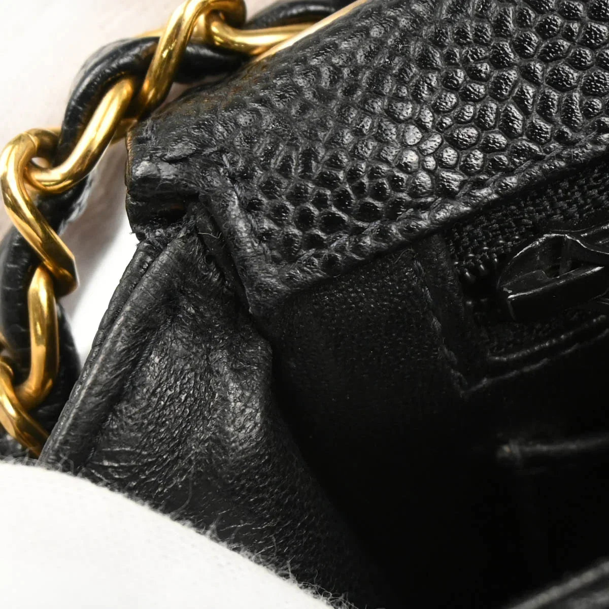 Chanel 2003-2004 Black Caviar Mini Classic Square Flap Bag 17