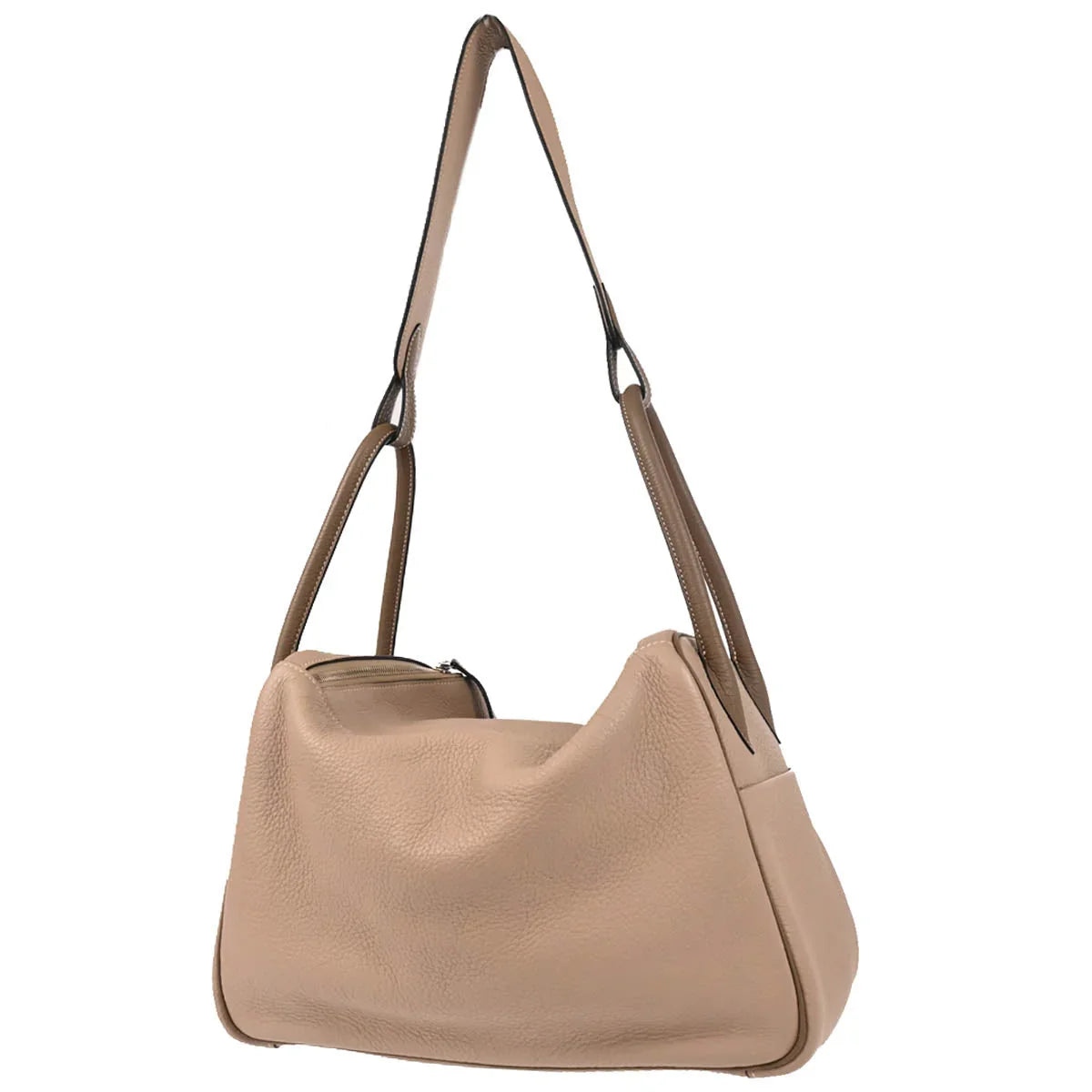 Hermes 2008 Gray Taurillon Clemence Lindy 34 Shoulder Bag