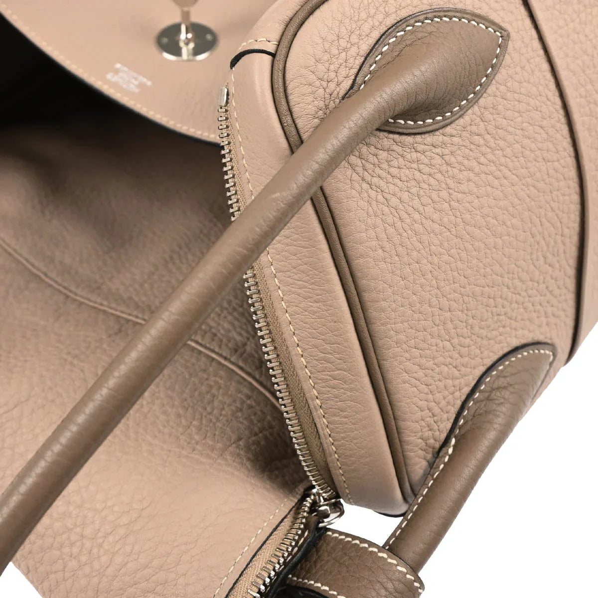 Hermes 2008 Gray Taurillon Clemence Lindy 34 Shoulder Bag