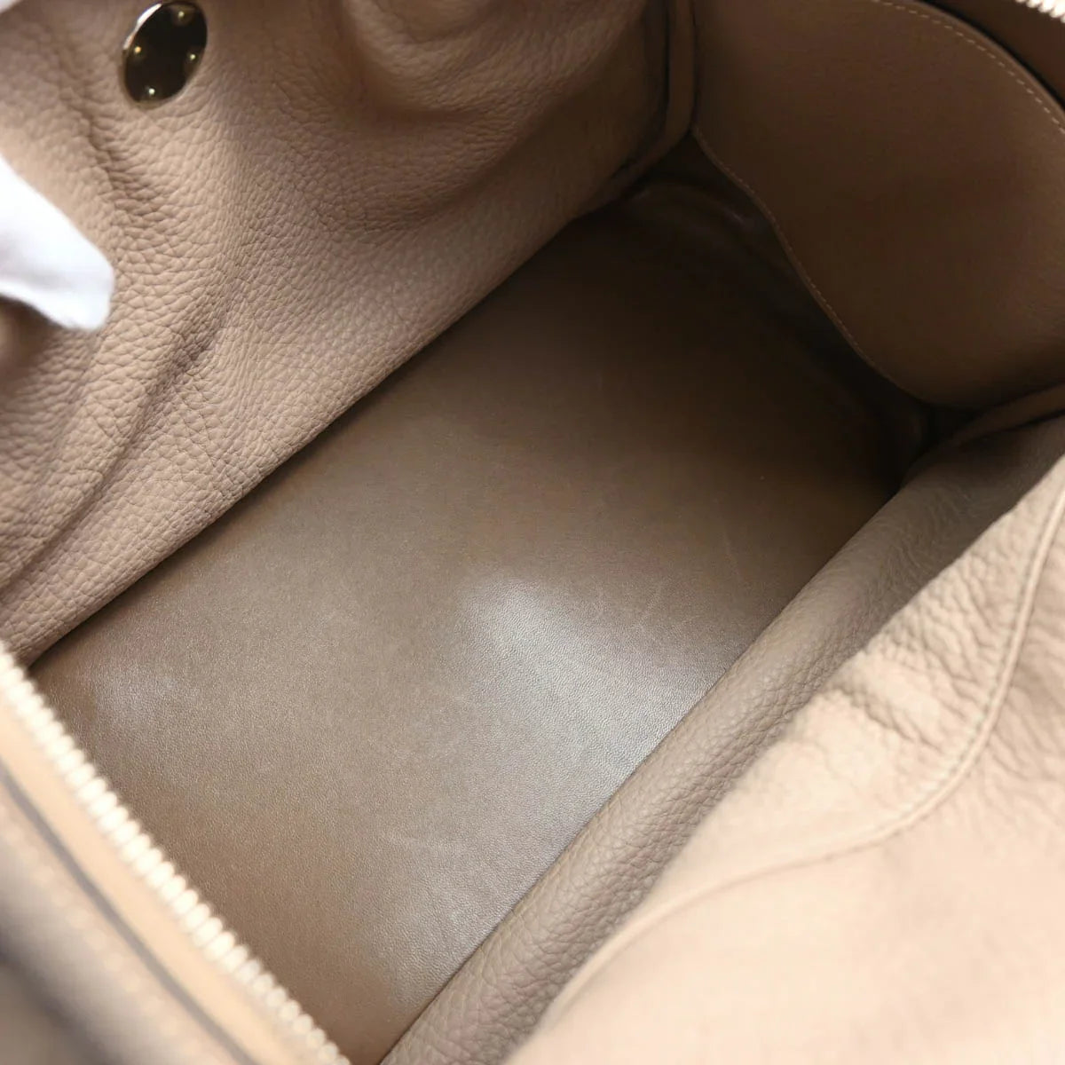 Hermes 2008 Gray Taurillon Clemence Lindy 34 Shoulder Bag