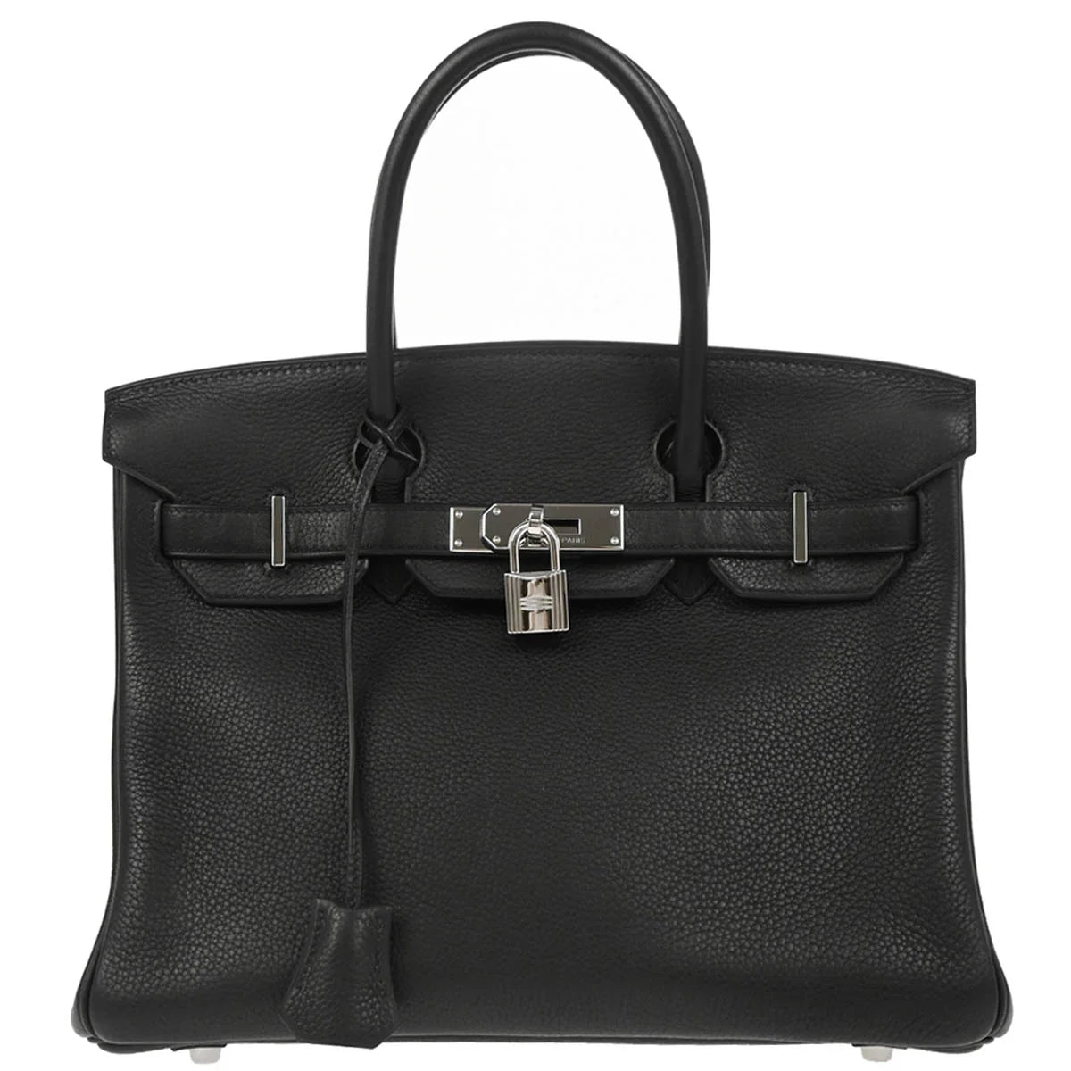 Hermes 2008 Black Taurillon Clemence Birkin 30 Handbag