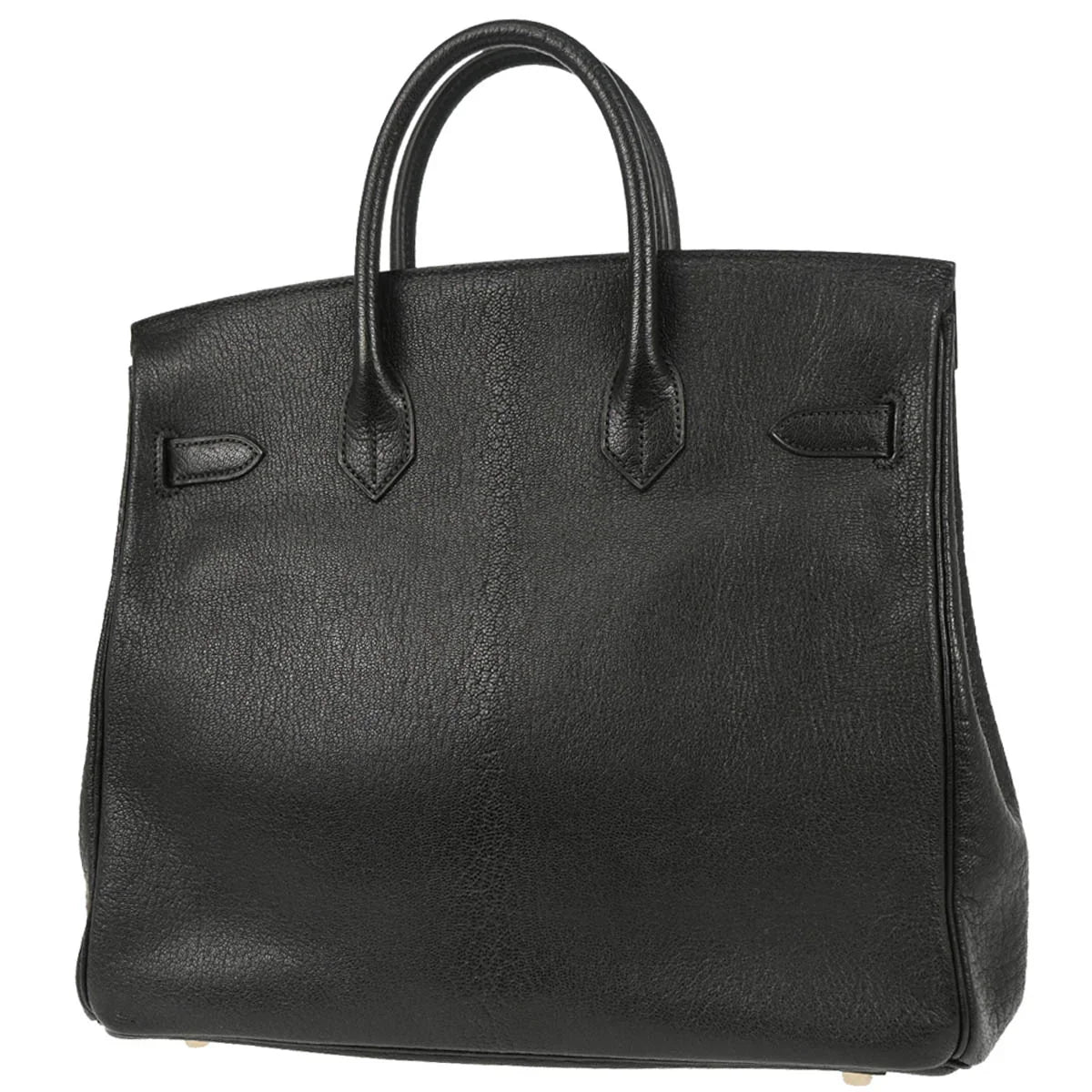 Hermes 2003 Black Chevre Haut a Courroies 32 Handbag