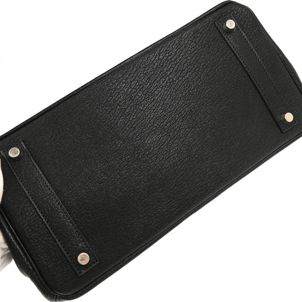 Hermes 2003 Black Chevre Haut a Courroies 32 Handbag
