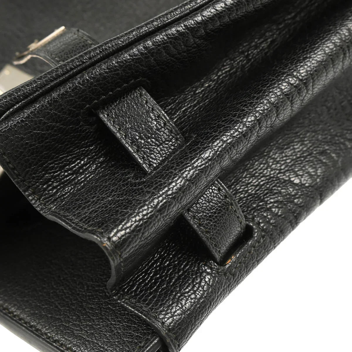 Hermes 2003 Black Chevre Haut a Courroies 32 Handbag