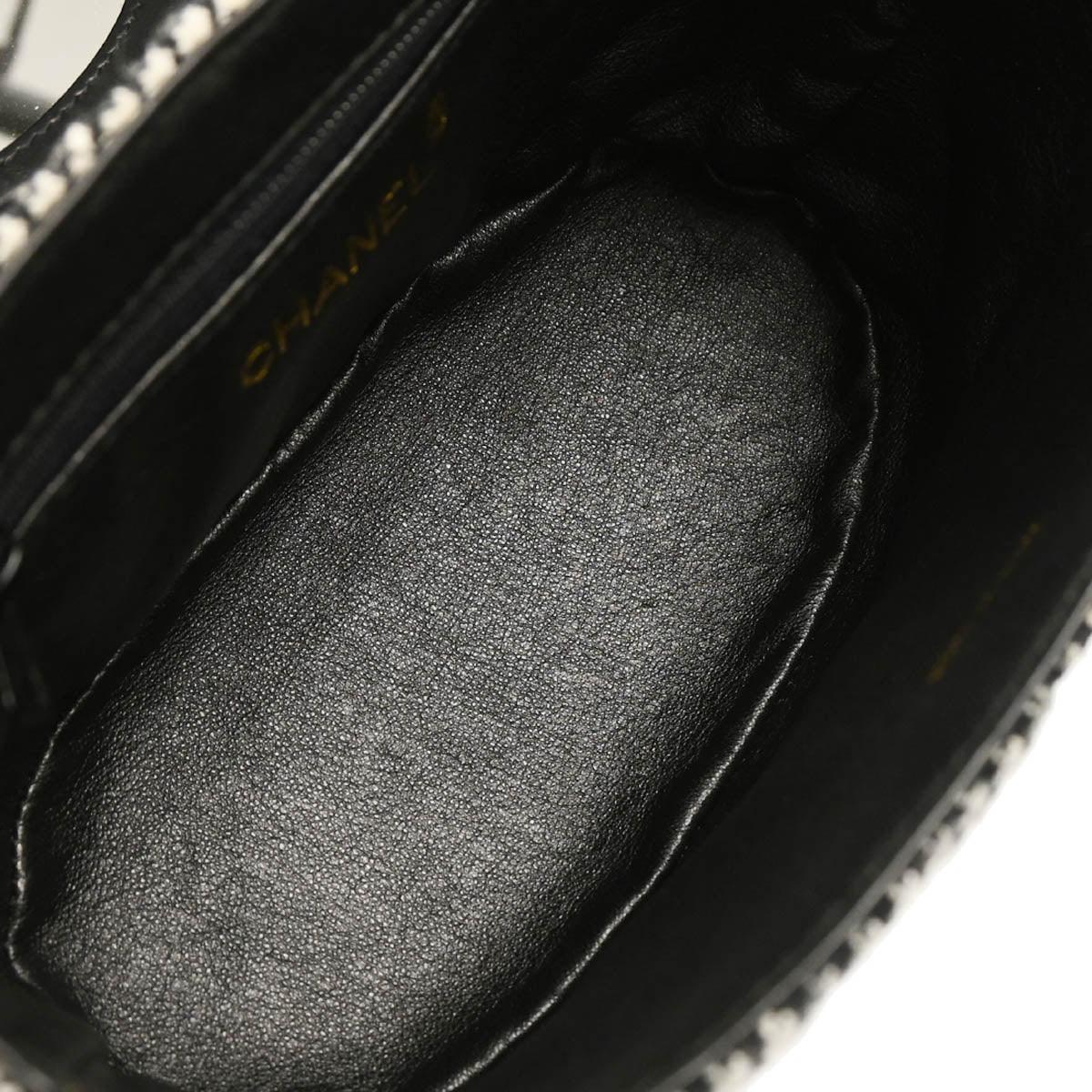 Chanel 1989-1991 Black White Cotton Houndstooth Binocular Bag