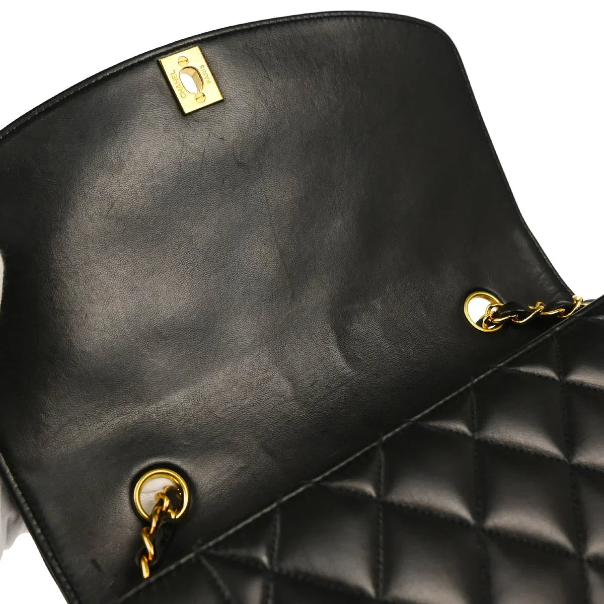 Chanel Black 1991-1994 Lambskin Medium Diana Shoulder Bag