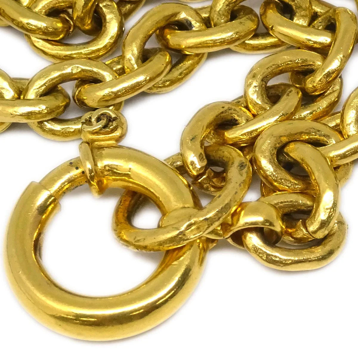 Chanel Medallion Chain Necklace Gold 94A