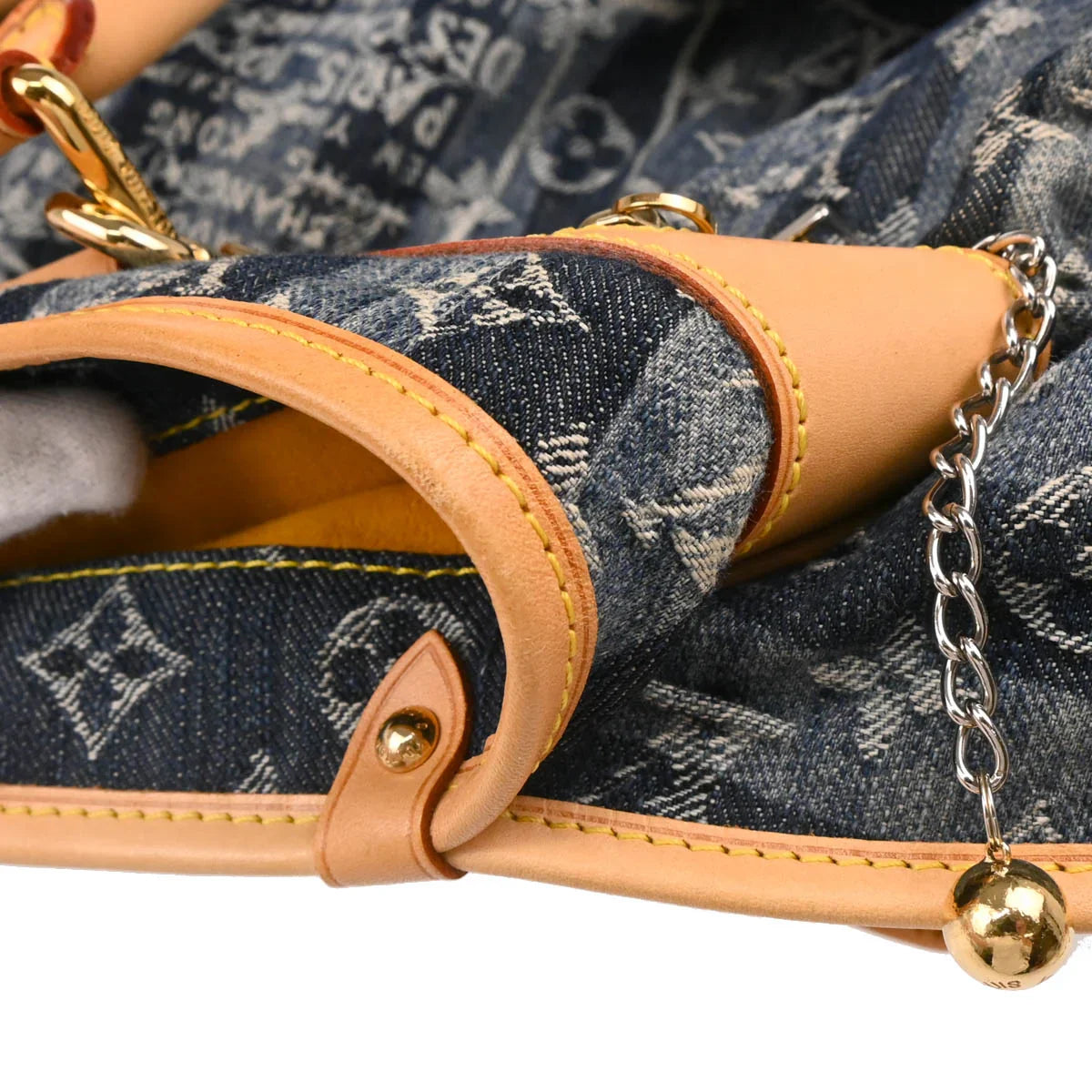 Louis Vuitton 2006 Blue Monogram Denim Cabas Raye GM 2way Tote M95336