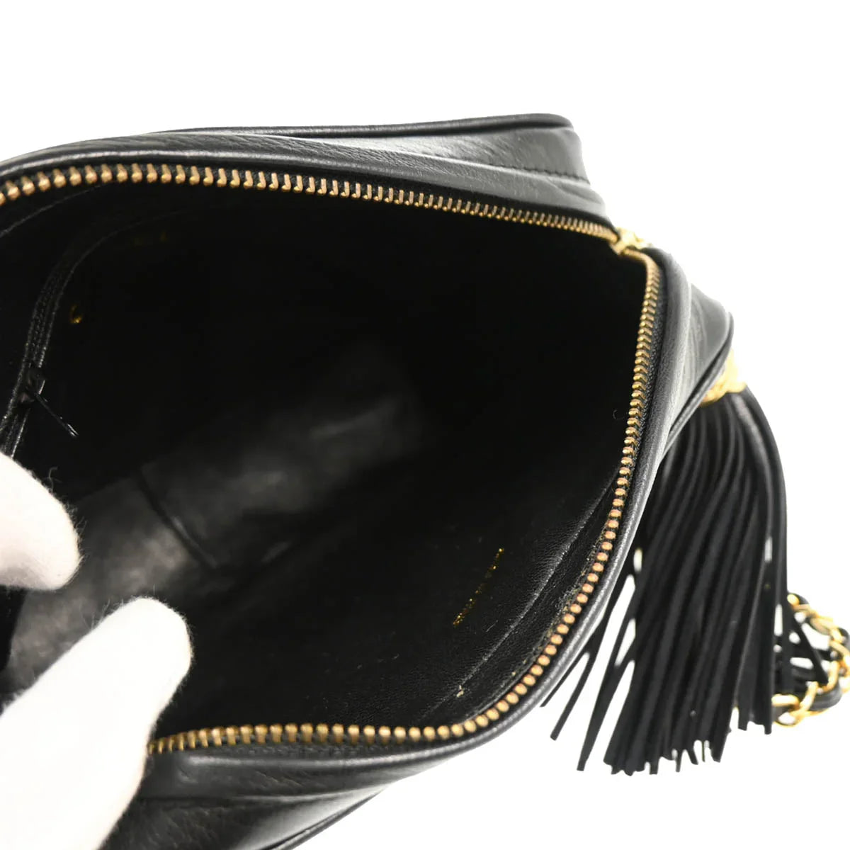 Chanel 1989-1991 Black Lambskin Camera Bag Mini