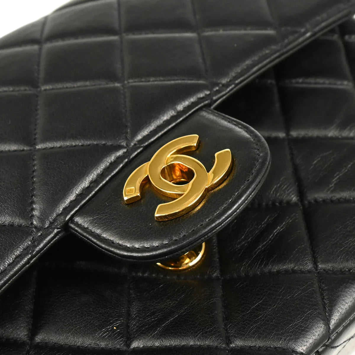 Chanel 1994-1996 Black Lambskin Double Sided Classic Flap Shoulder Bag