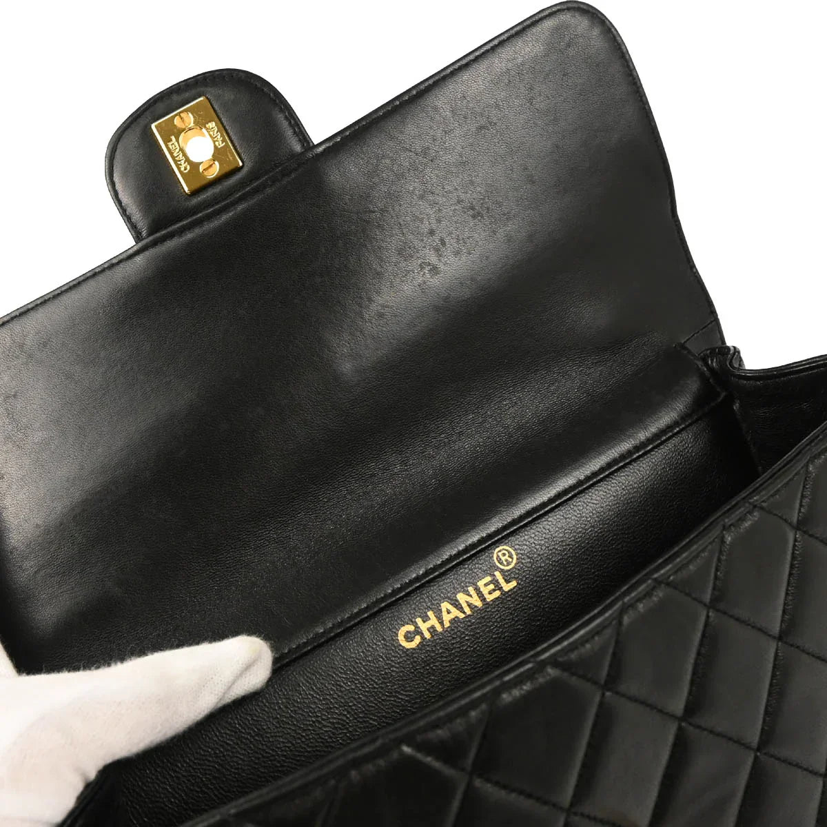Chanel 1994-1996 Black Lambskin Double Sided Classic Flap Shoulder Bag