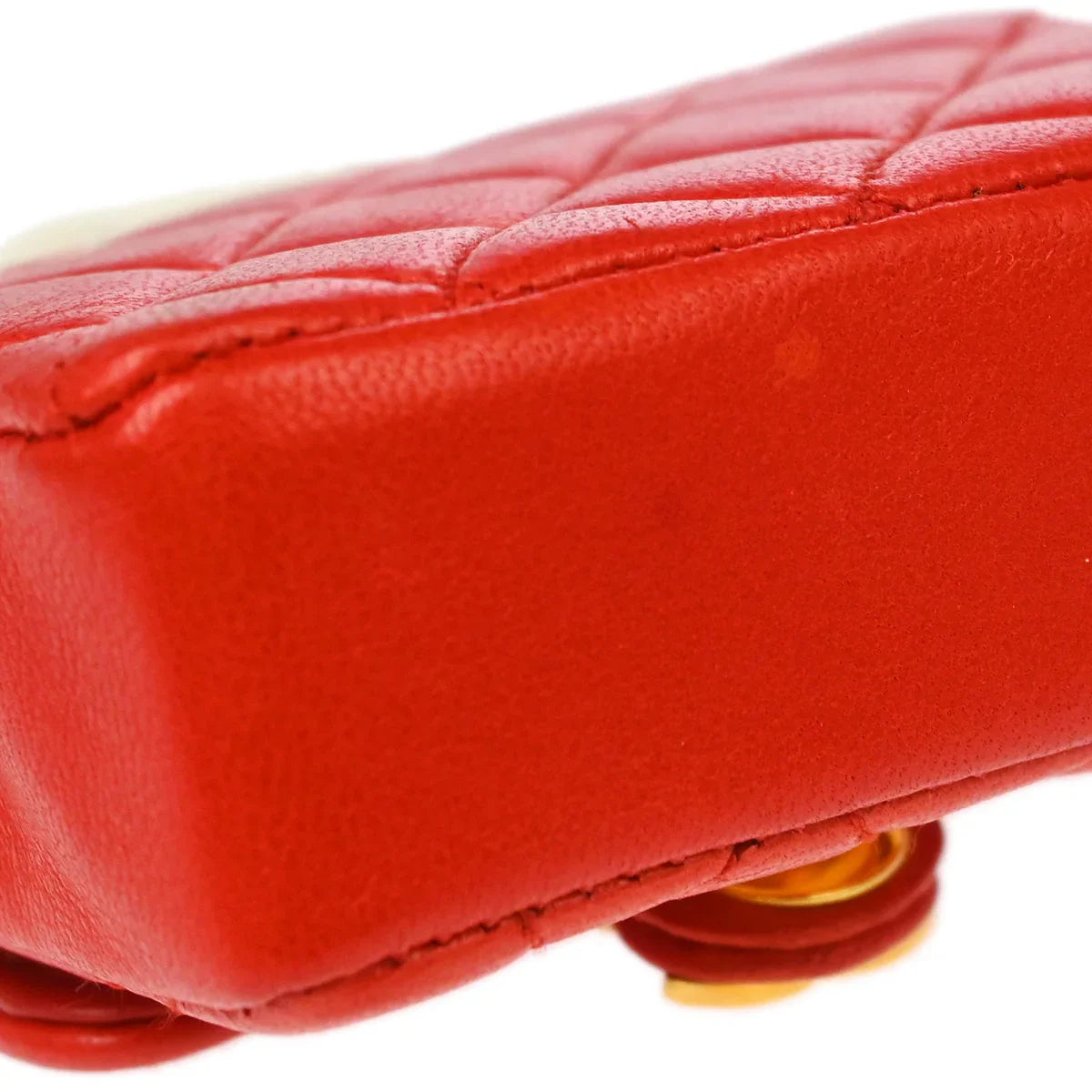 Chanel Red Lambskin Classic Flap Micro Bag