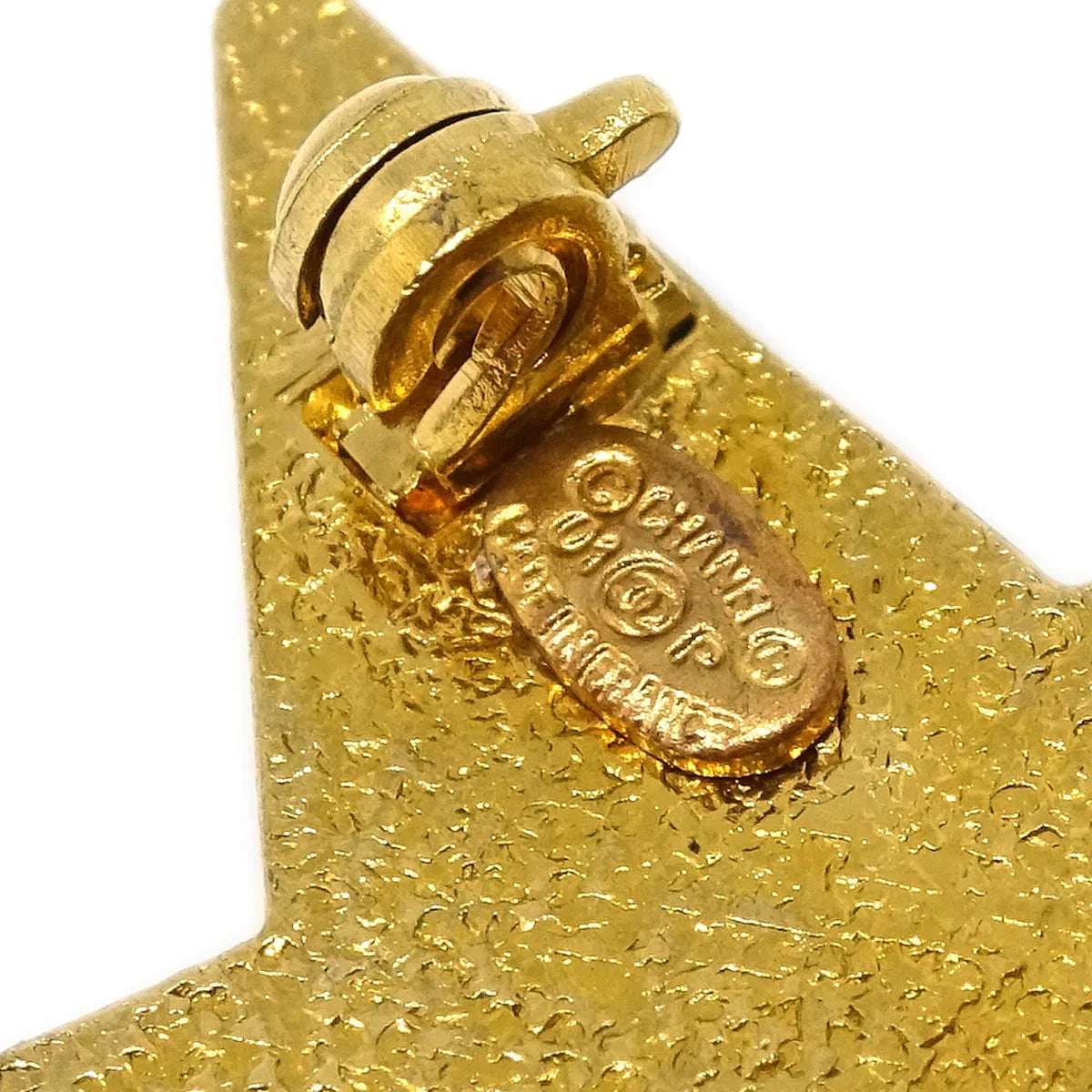 Chanel Star Brooch Pin Orange 01P