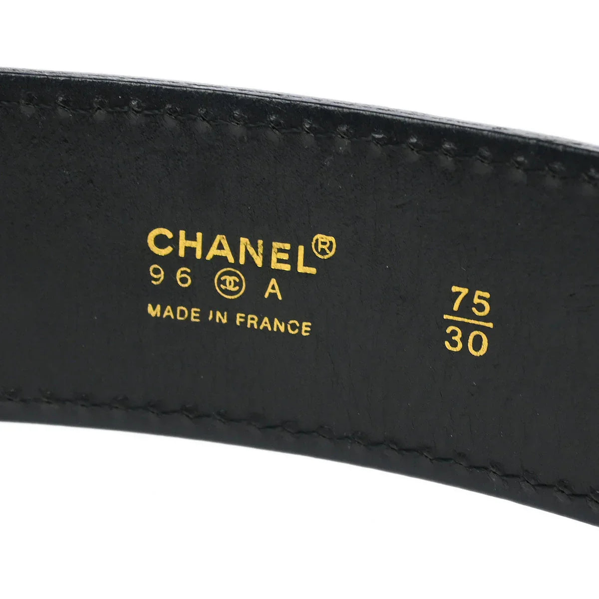 Chanel Black Leather Belt #75/30 96A Small Good