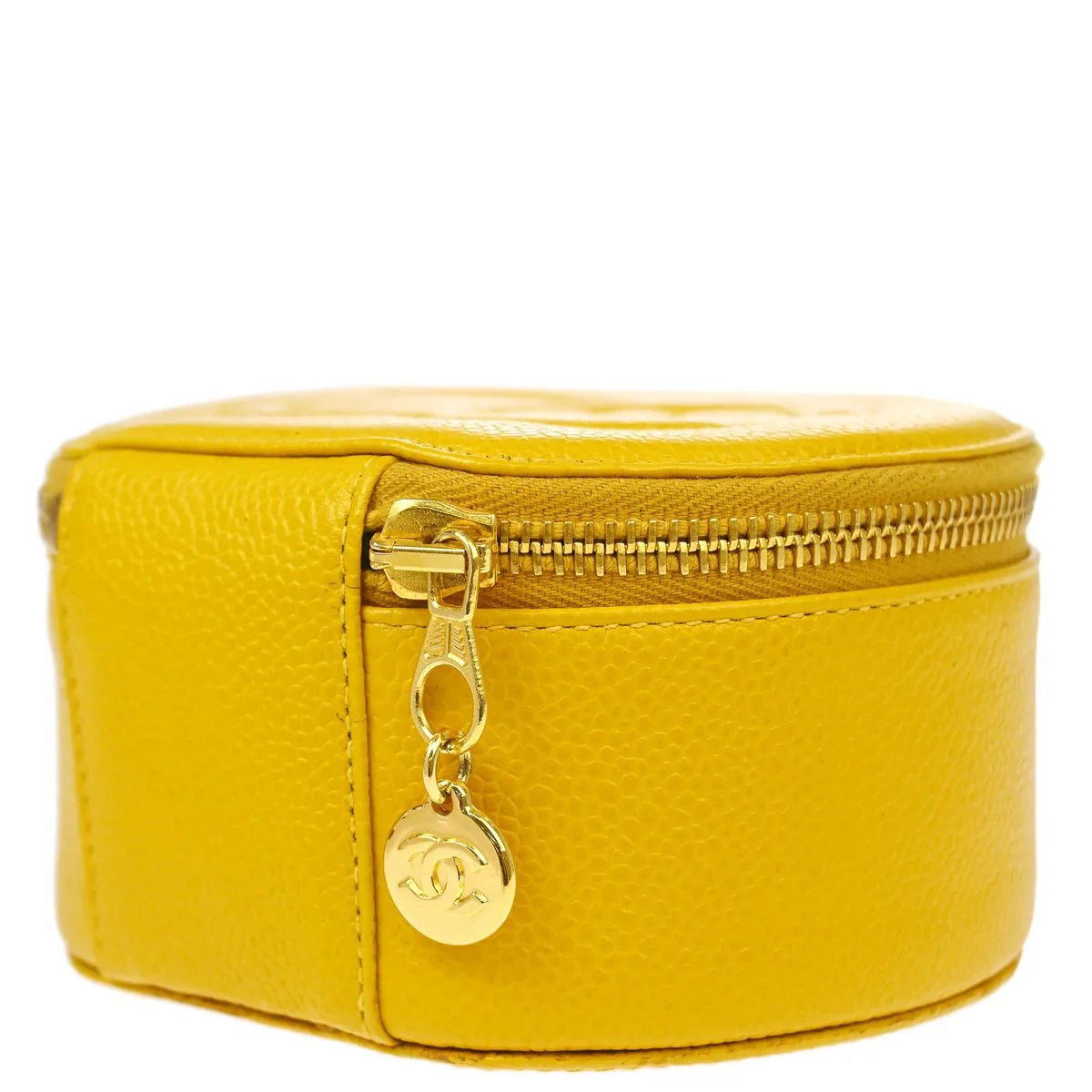 Chanel 1994-1996 Yellow Caviar Jewelry Case Pouch