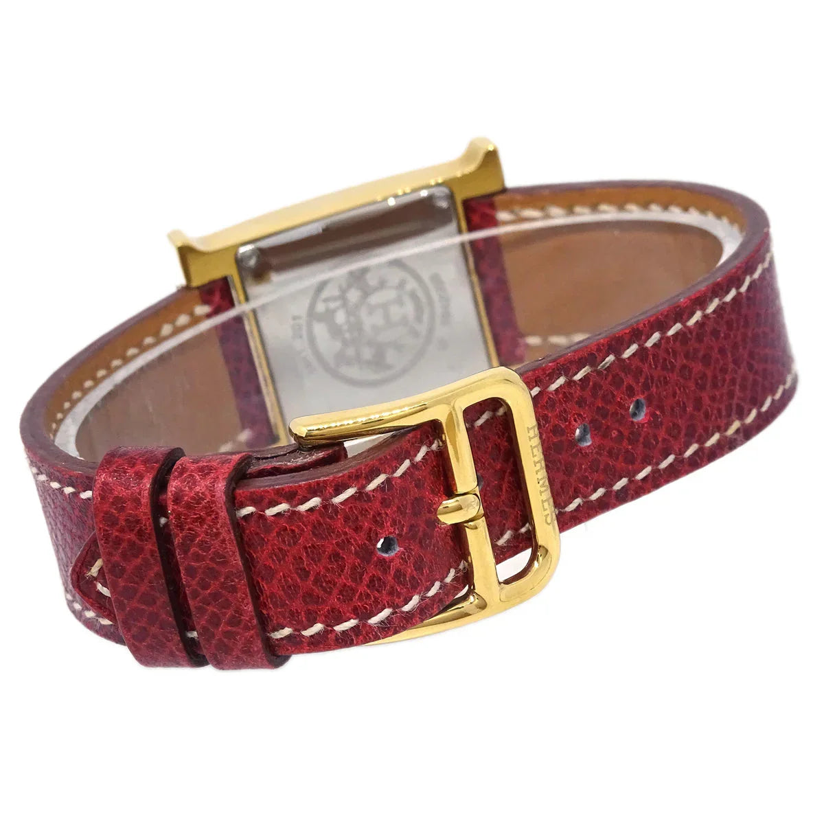 Hermes H Watch HH1.201 Quartz Watch Gold Red