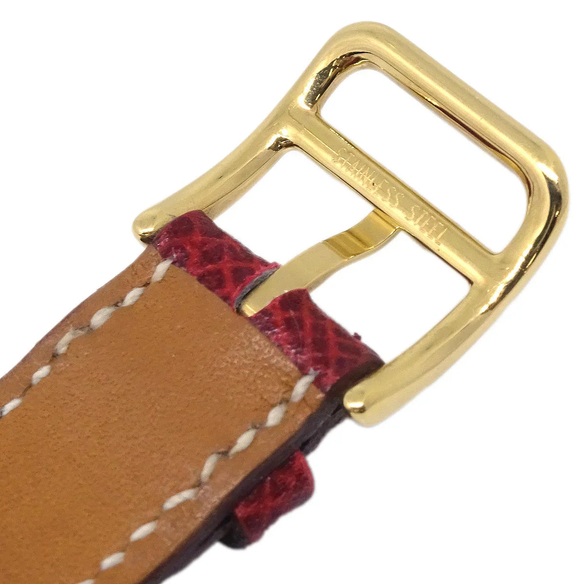 Hermes H Watch HH1.201 Quartz Watch Gold Red