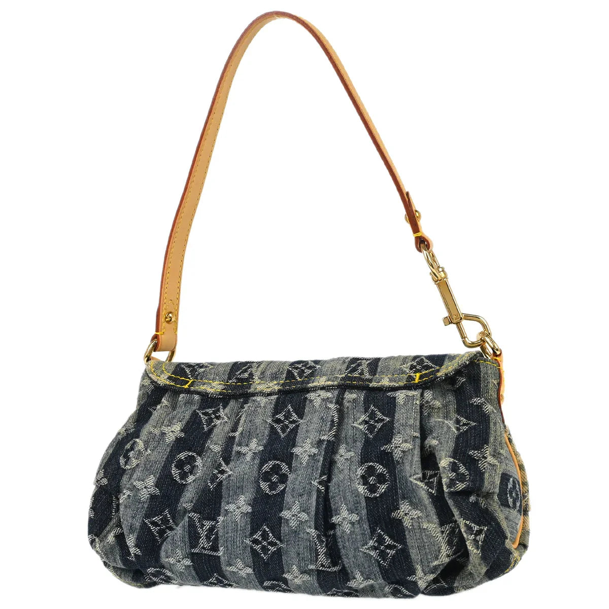 Louis Vuitton 2006 Blue Monogram Denim Mini Pleaty Raye Handbag M95333