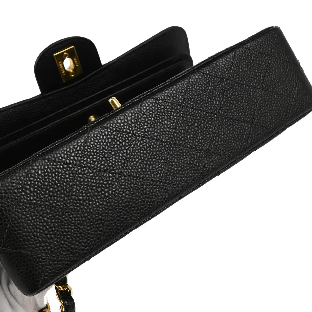 Chanel 2002-2003 Black Caviar Small Classic Double Flap Shoulder Bag