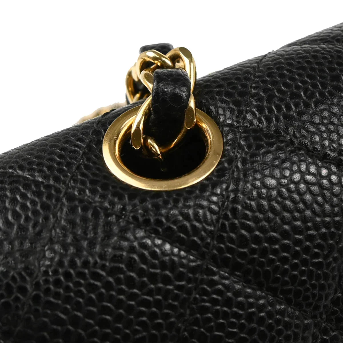 Chanel 2002-2003 Black Caviar Small Classic Double Flap Shoulder Bag