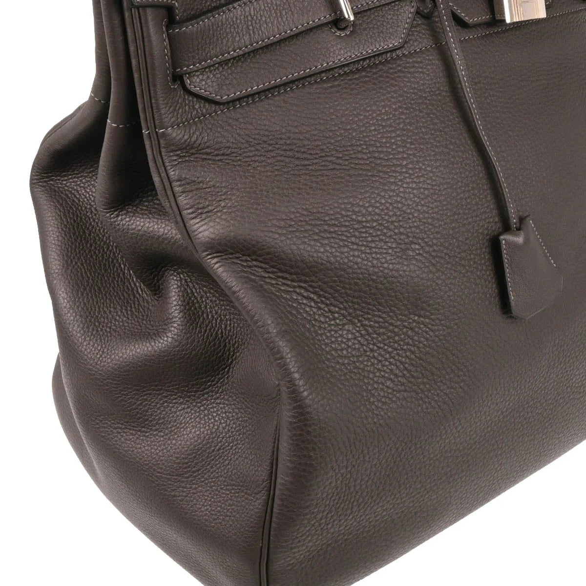 Hermes Graphite Togo Haut a Courroies 50 Handbag