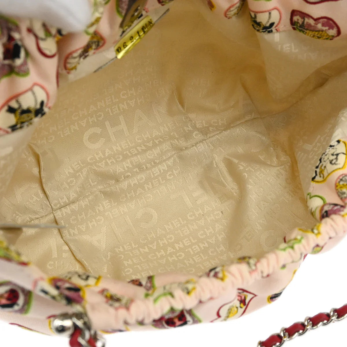 Chanel 2005-2006 Pink Canvas Valentine Chain Handbag