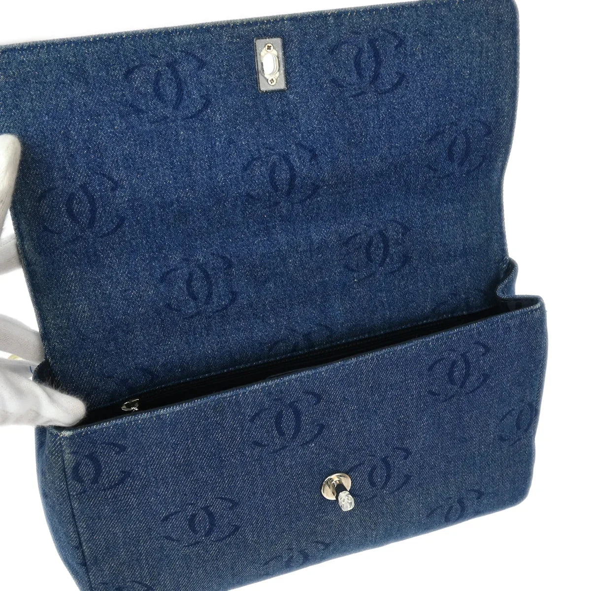 Chanel 2002-2003 Blue Denim Handbag