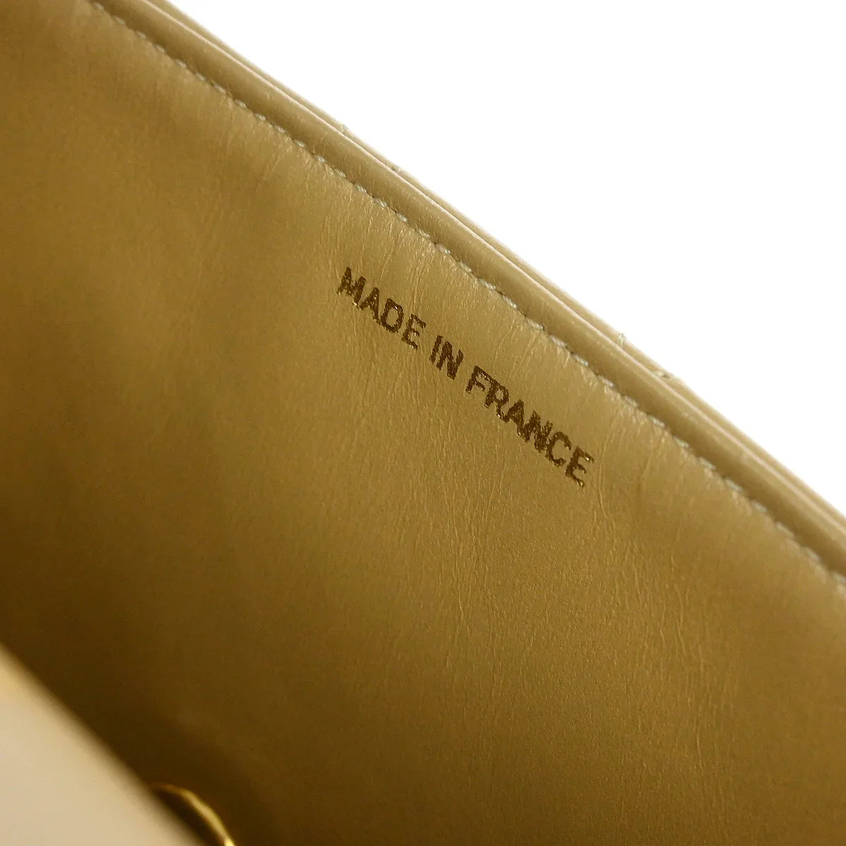 Chanel 1989-1991 Beige Lambskin Mini Classic Square Flap Shoulder Bag 17