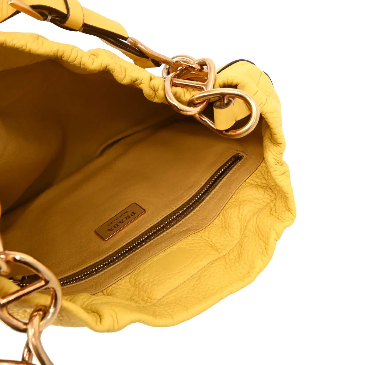 Prada Yellow Chain Shoulder Bag