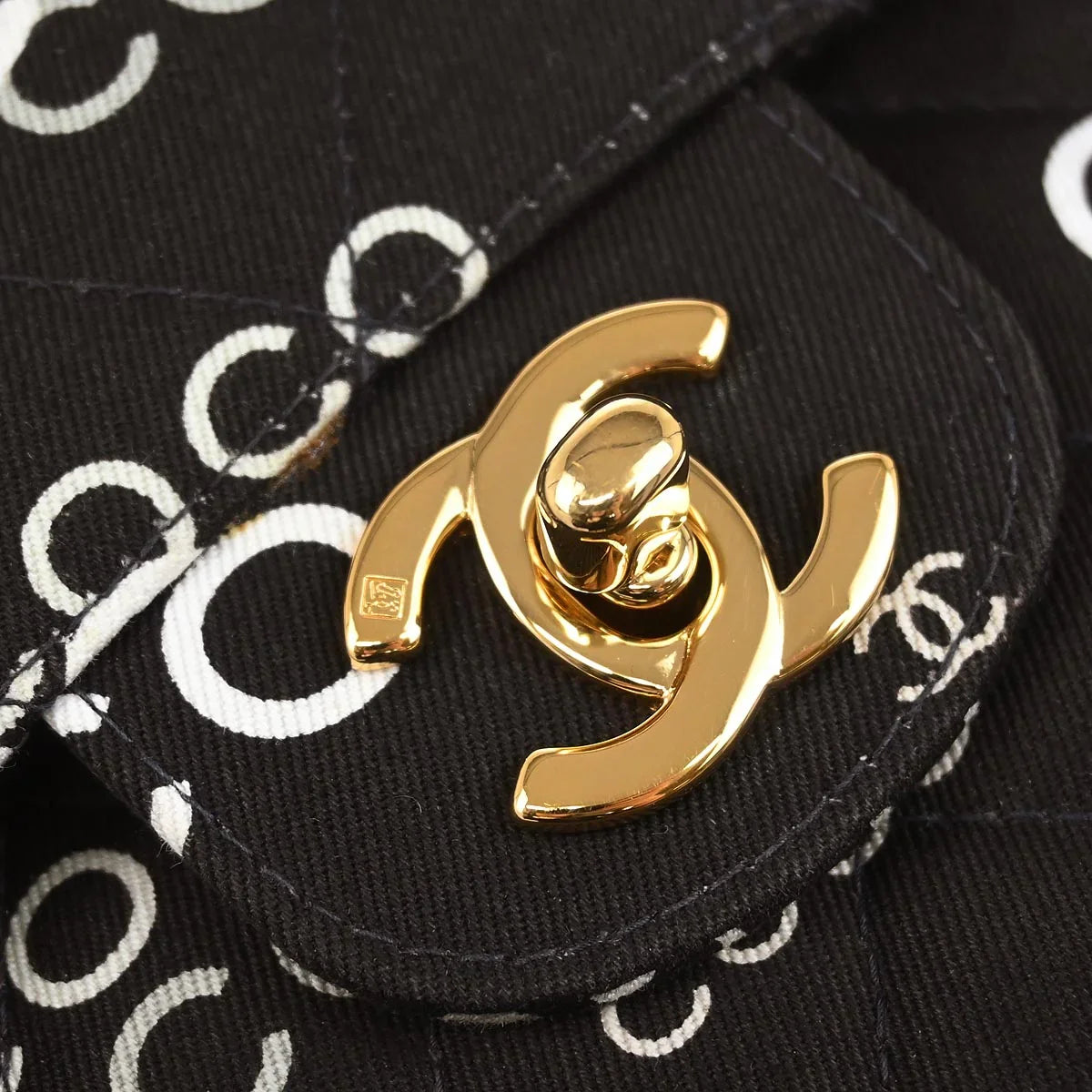 Chanel 2002-2003 Brown Canvas COCO Medium Classic Double Flap Shoulder Bag