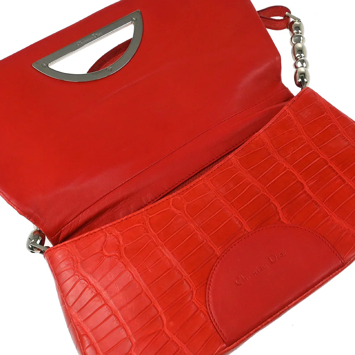 Christian Dior * 2000 Red Alligator Malice Handbag