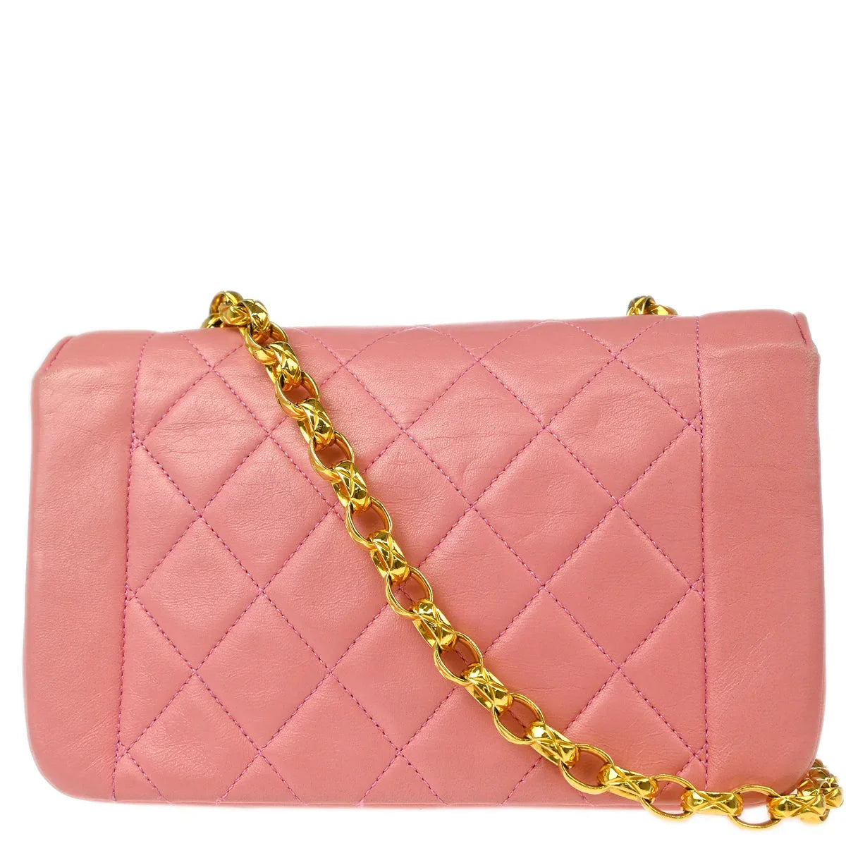 Chanel 1989-1991 Pink Lambskin Shoulder Bag