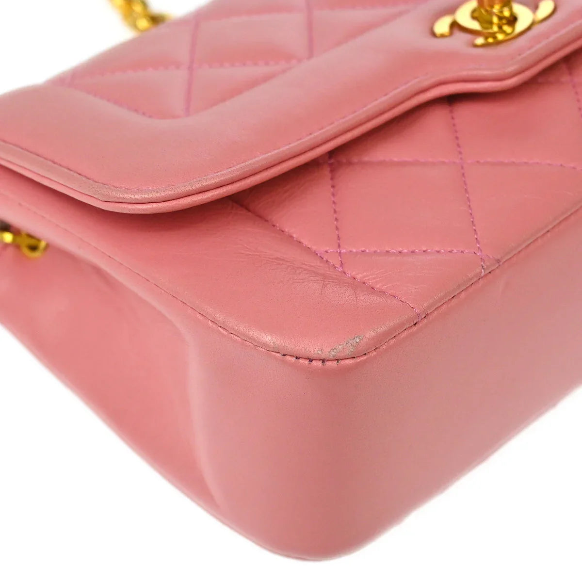 Chanel 1989-1991 Pink Lambskin Shoulder Bag