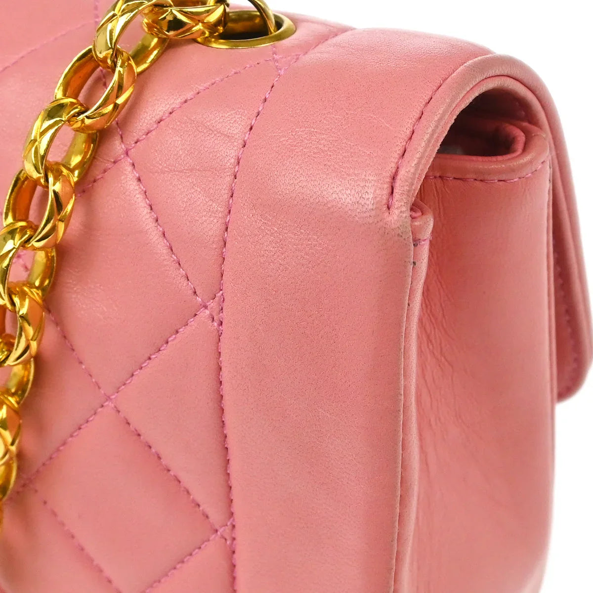 Chanel 1989-1991 Pink Lambskin Shoulder Bag