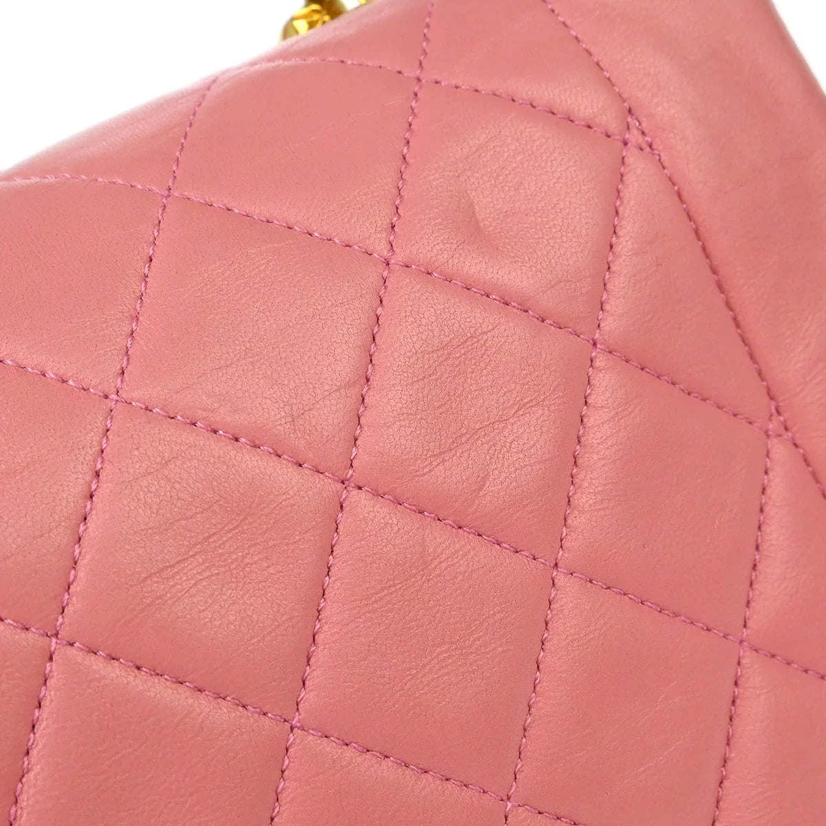 Chanel 1989-1991 Pink Lambskin Shoulder Bag