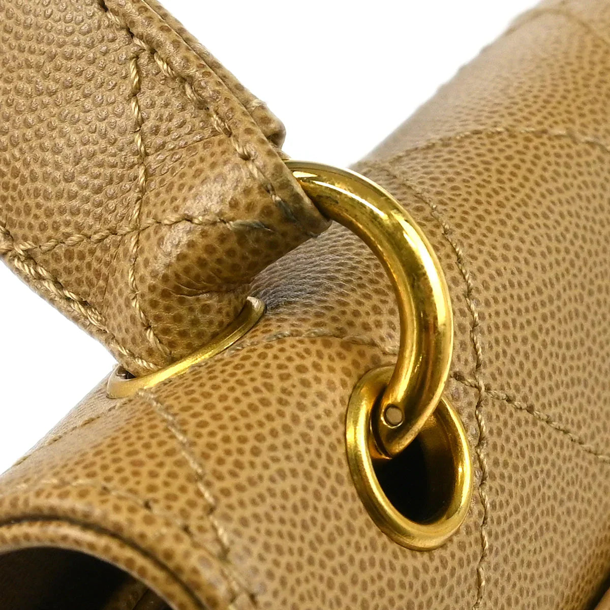 Chanel 1997-1999 Beige Caviar Shoulder Bag
