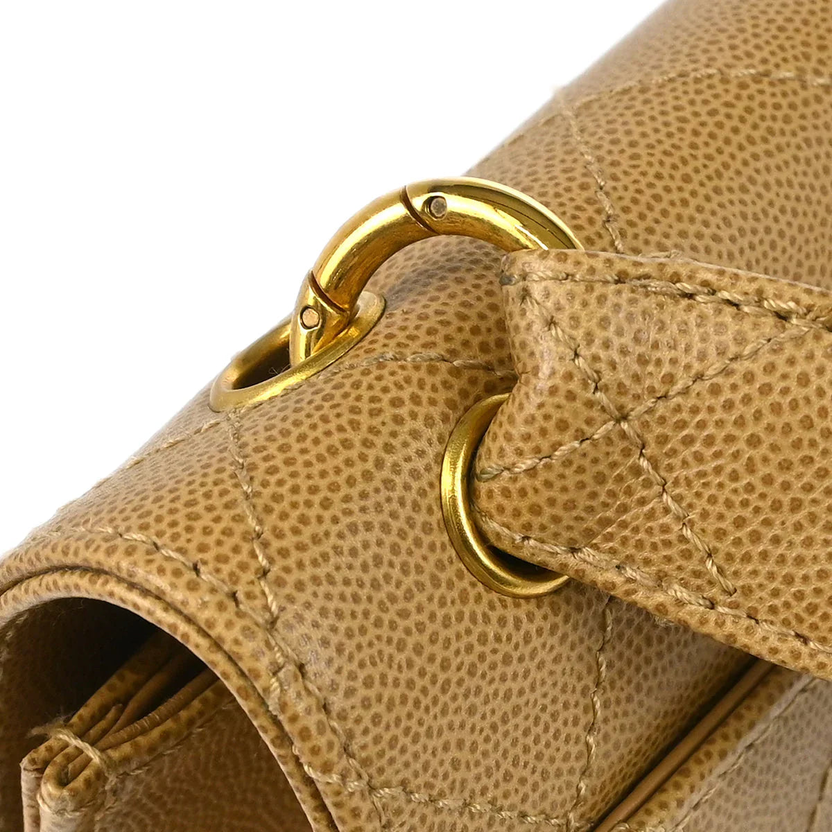 Chanel 1997-1999 Beige Caviar Shoulder Bag